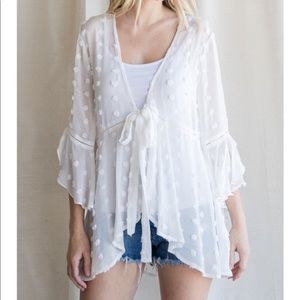 Sheer Swiss Dot Chiffon Cardigan